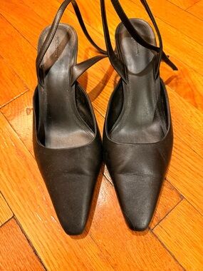 Nordstrom Black Slingback Pointed Toe Heels